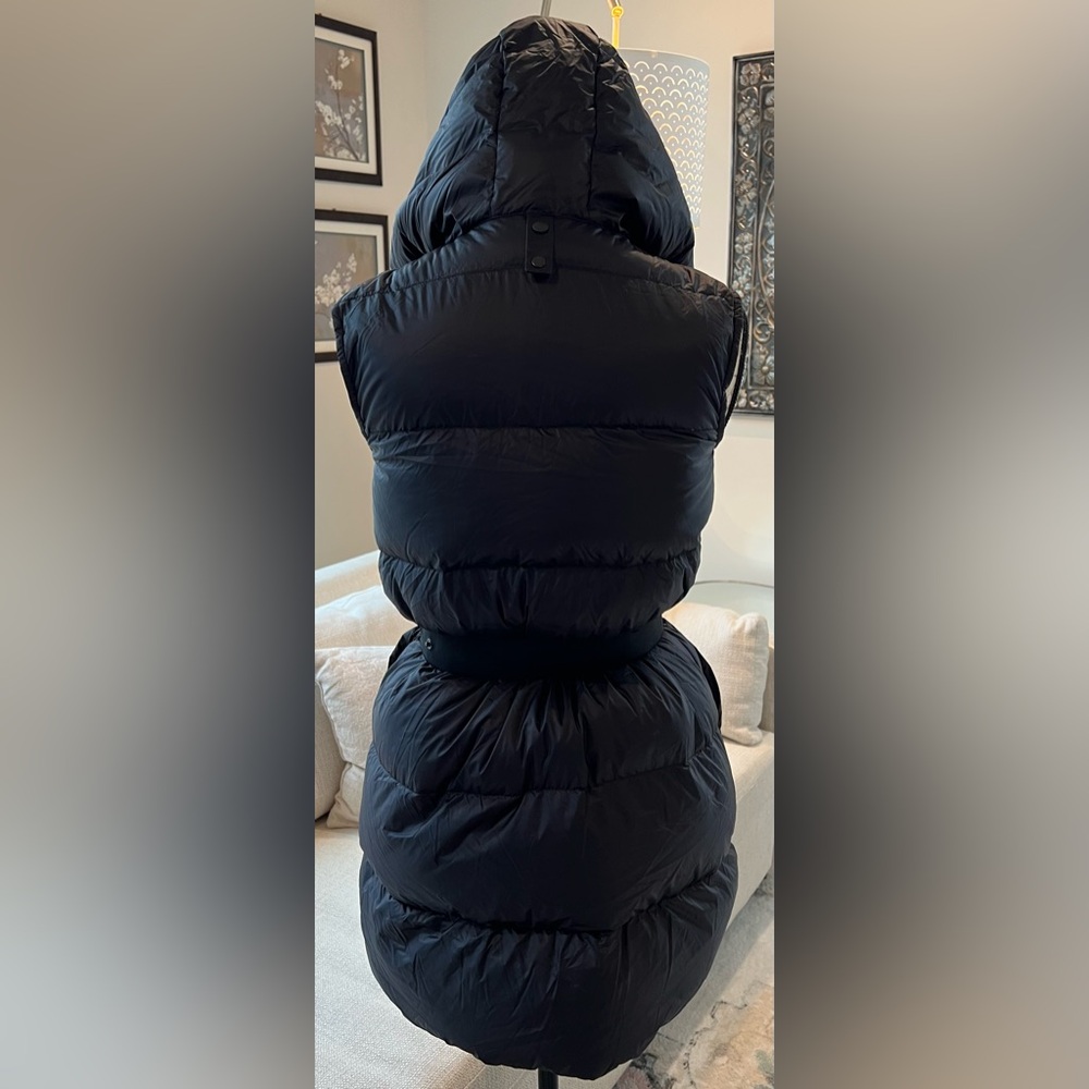 NWT Moncler Black Puffer GLYKERIA Vest with Hood Pockets Belt Size 1 Small - Picture 5 of 14